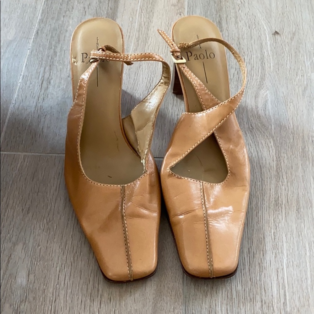 Linea paolo leather sling backs